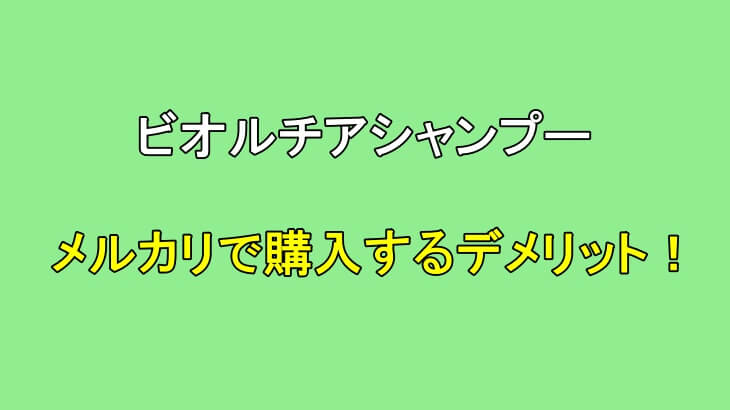 ビオルチアシャンプーをメルカリで購入するデメリット!安全に買える取扱店はどこ?